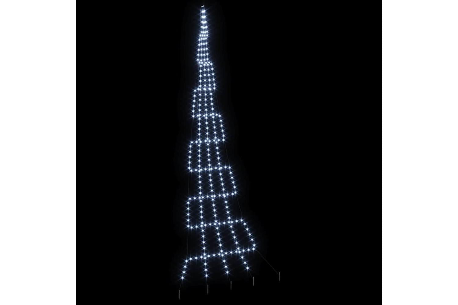 Vidaxl Led Christmas Tree With Ground Spikes Cool White 500 Cm Metal-4