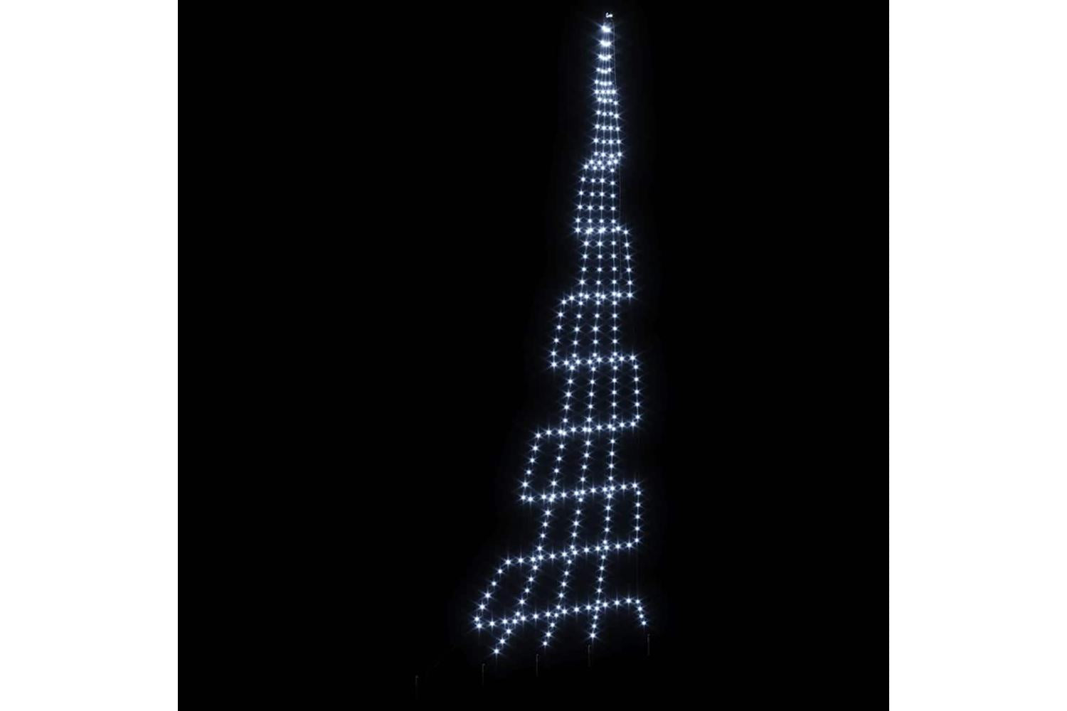 Vidaxl Led Christmas Tree With Ground Spikes Cool White 500 Cm Metal-6