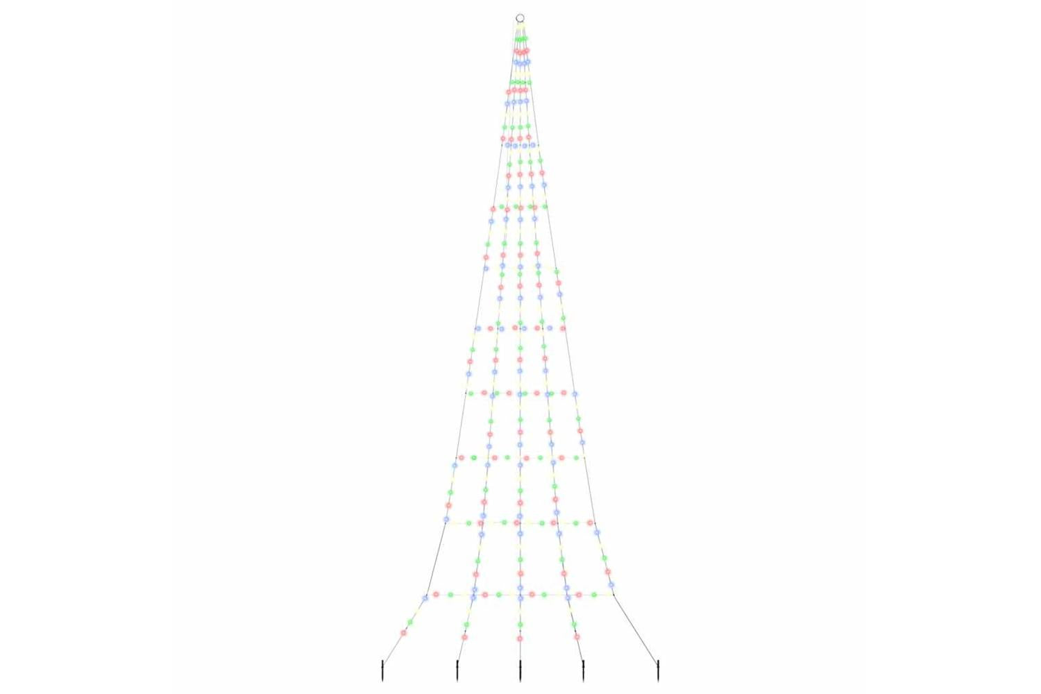 Vidaxl Led Christmas Tree With Ground Spikes Multicolour 500 Cm Metal-2