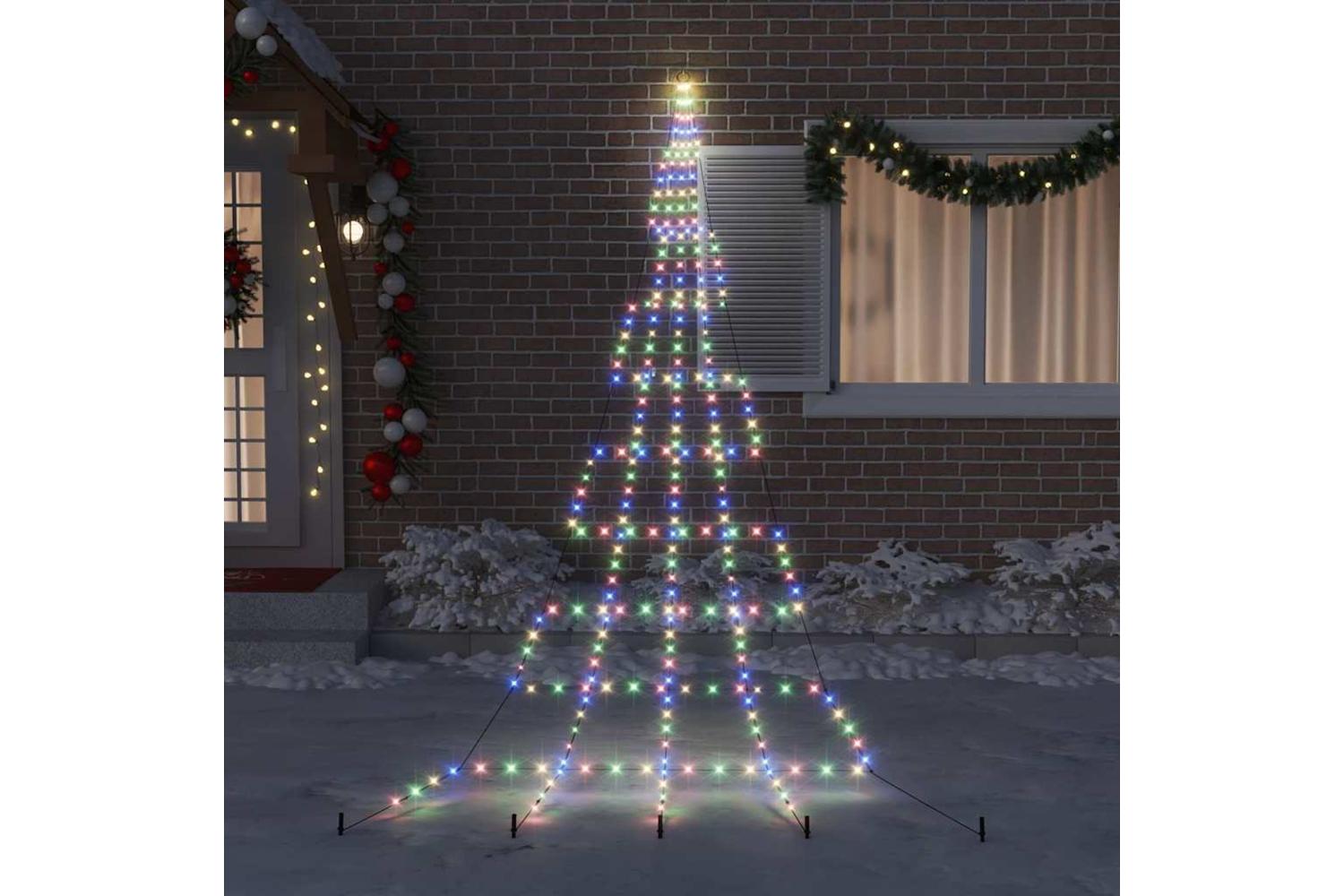 Vidaxl Led Christmas Tree With Ground Spikes Multicolour 500 Cm Metal-3