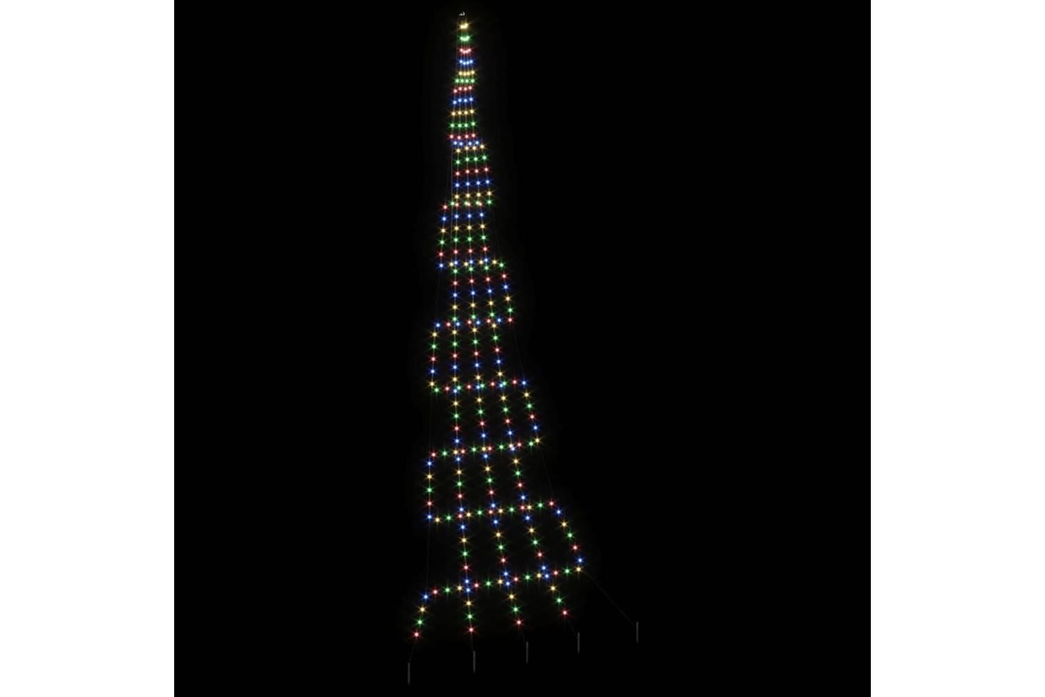 Vidaxl Led Christmas Tree With Ground Spikes Multicolour 500 Cm Metal-4