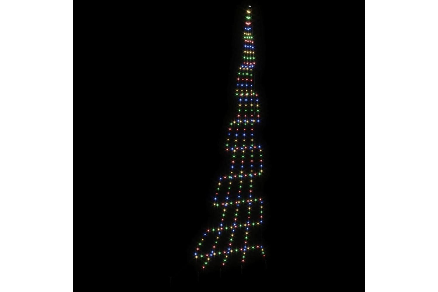 Vidaxl Led Christmas Tree With Ground Spikes Multicolour 500 Cm Metal-6