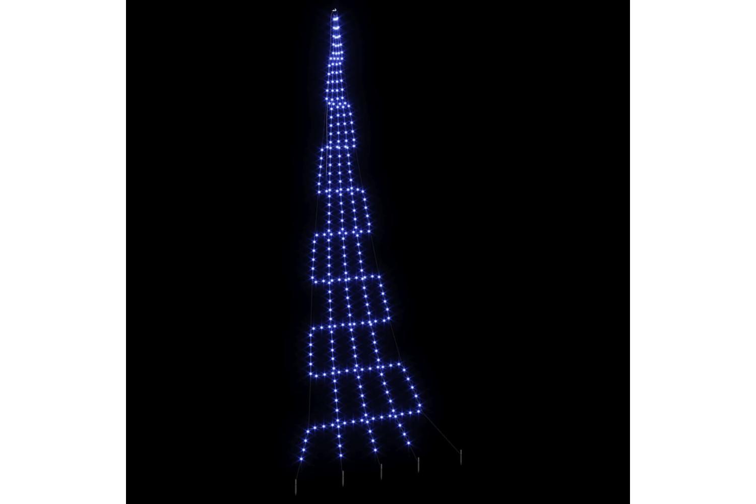 Vidaxl Led Christmas Tree With Ground Spikes Blue 500 Cm Metal-4