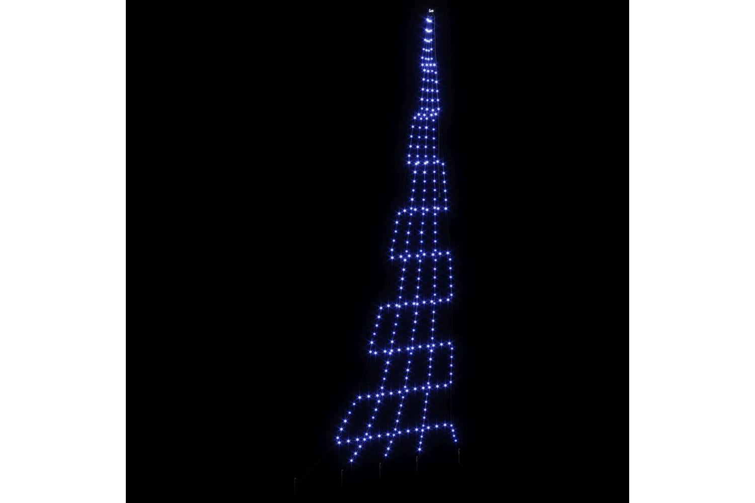 Vidaxl Led Christmas Tree With Ground Spikes Blue 500 Cm Metal-6