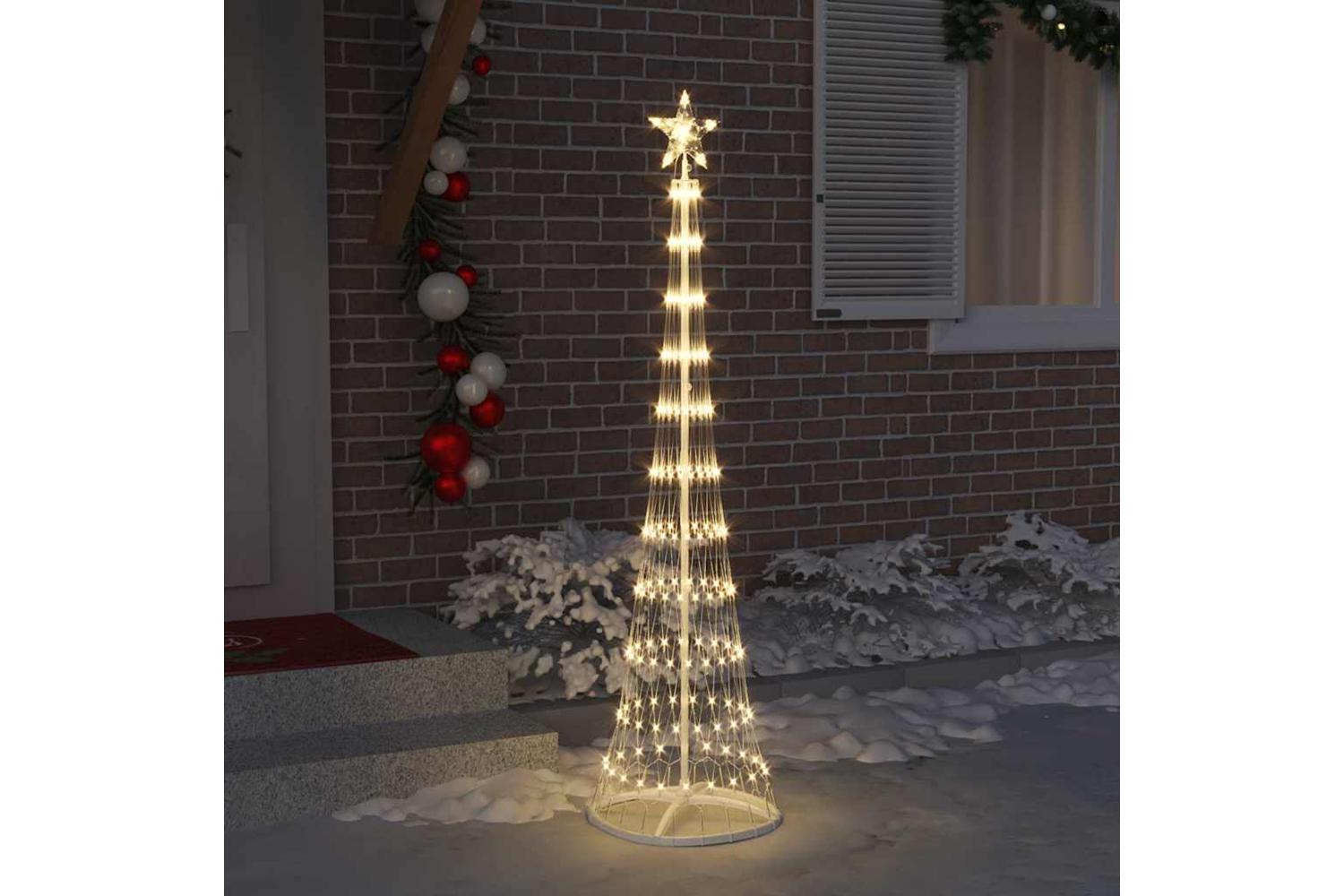 Vidaxl Led Christmas Tree With Stand Warm White 51 X 51 X 190 Cm Metal-3