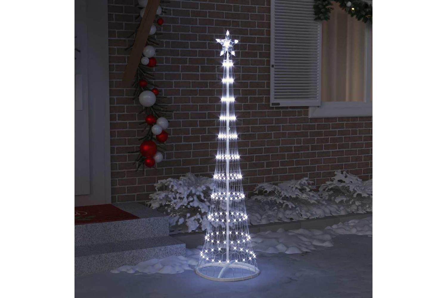 Vidaxl Led Christmas Tree With Stand Cool White 51 X 51 X 190 Cm Metal-3