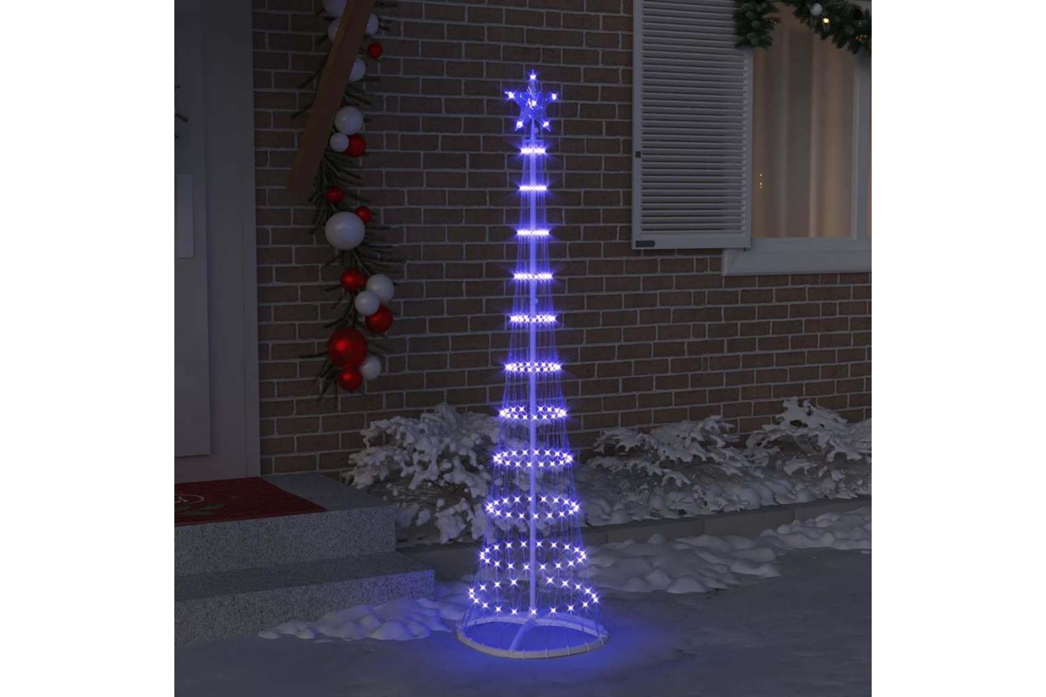 Vidaxl Led Christmas Tree With 230 Leds Blue 51 X 51 X 190 Cm Metal-3