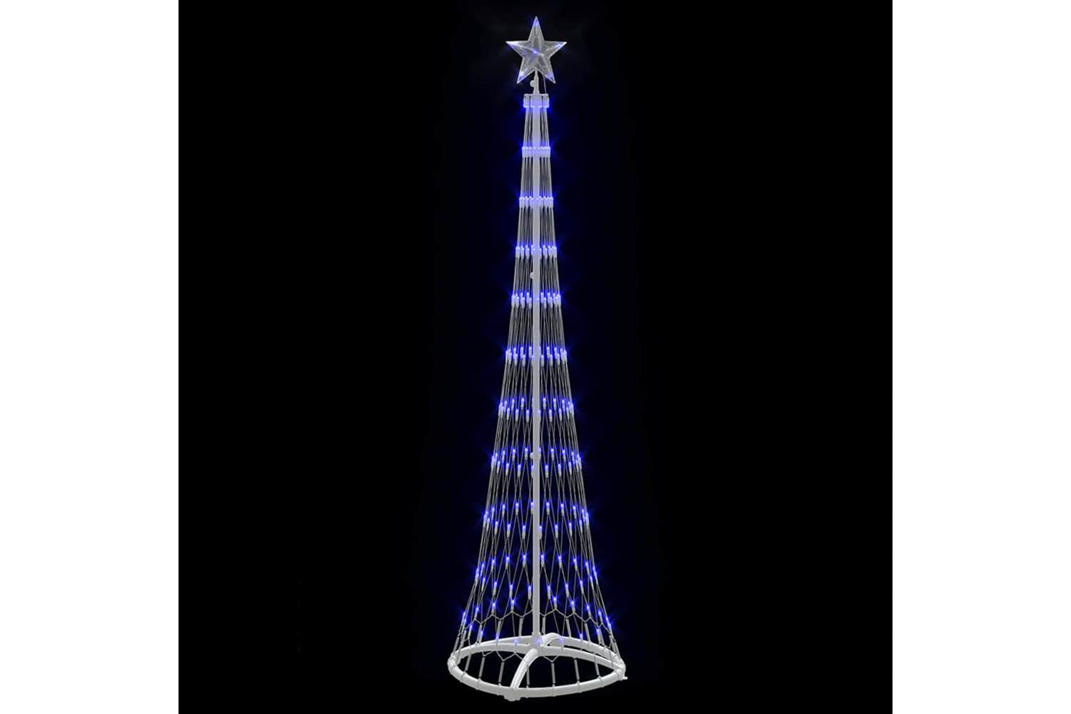 Vidaxl Led Christmas Tree With 230 Leds Blue 51 X 51 X 190 Cm Metal-4