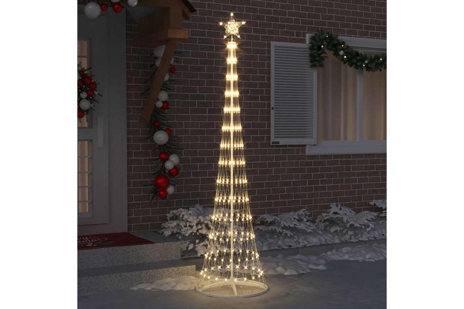 Vidaxl Led Christmas Tree With Stand Warm White 70 X 70 X 250 Cm Metal-3