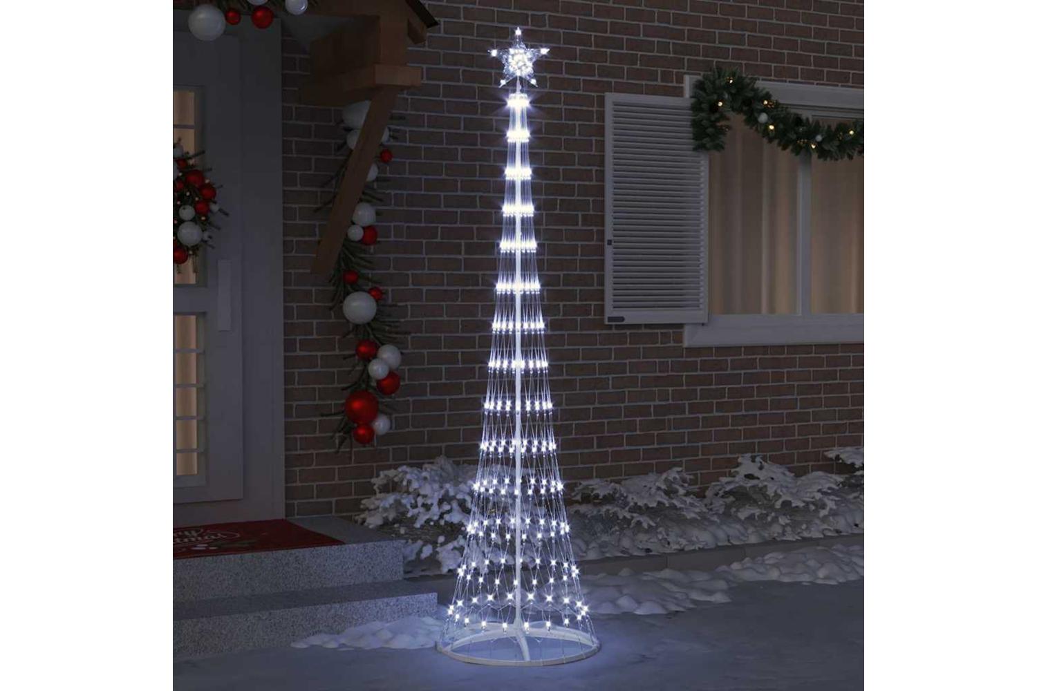 Vidaxl Led Christmas Tree With Stand Cool White 70 X 70 X 250 Cm Metal-3