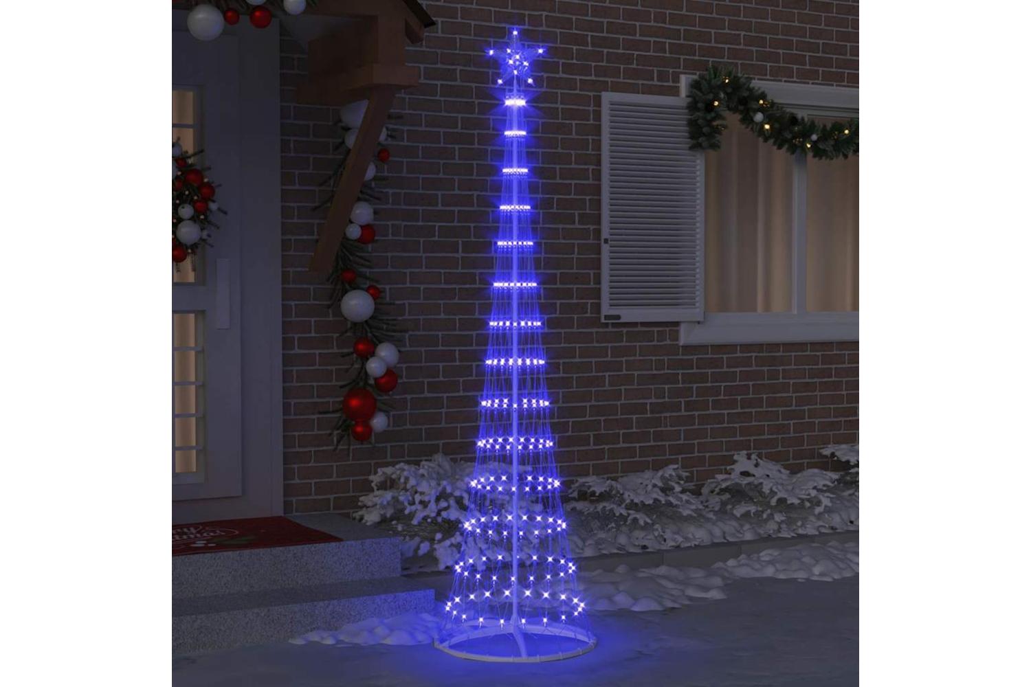 Vidaxl Led Christmas Tree With 290 Leds Blue 70 X 70 X 250 Cm Metal-3