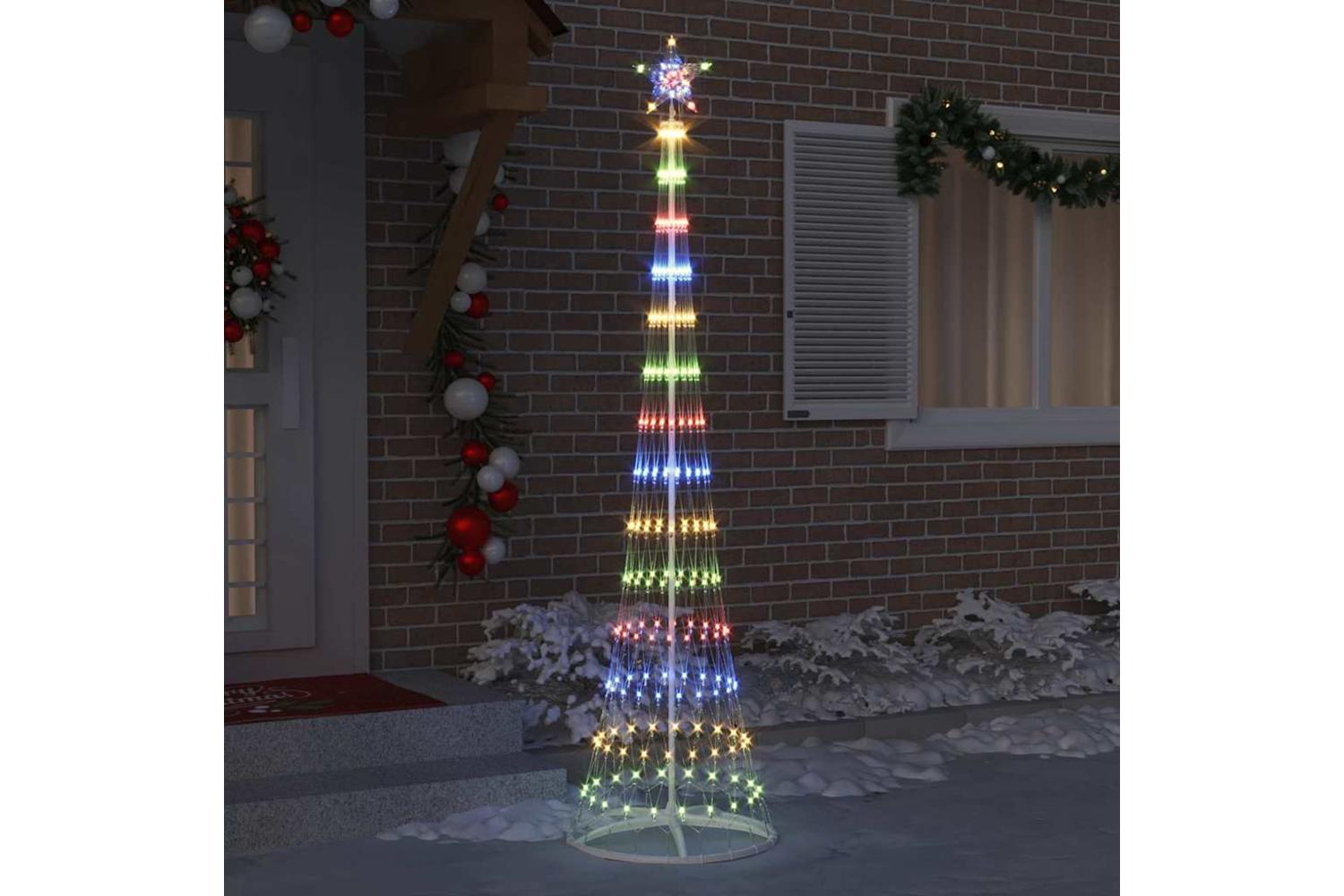 Vidaxl Led Christmas Tree Multicolour 70 X 70 X 250 Cm Metal-3