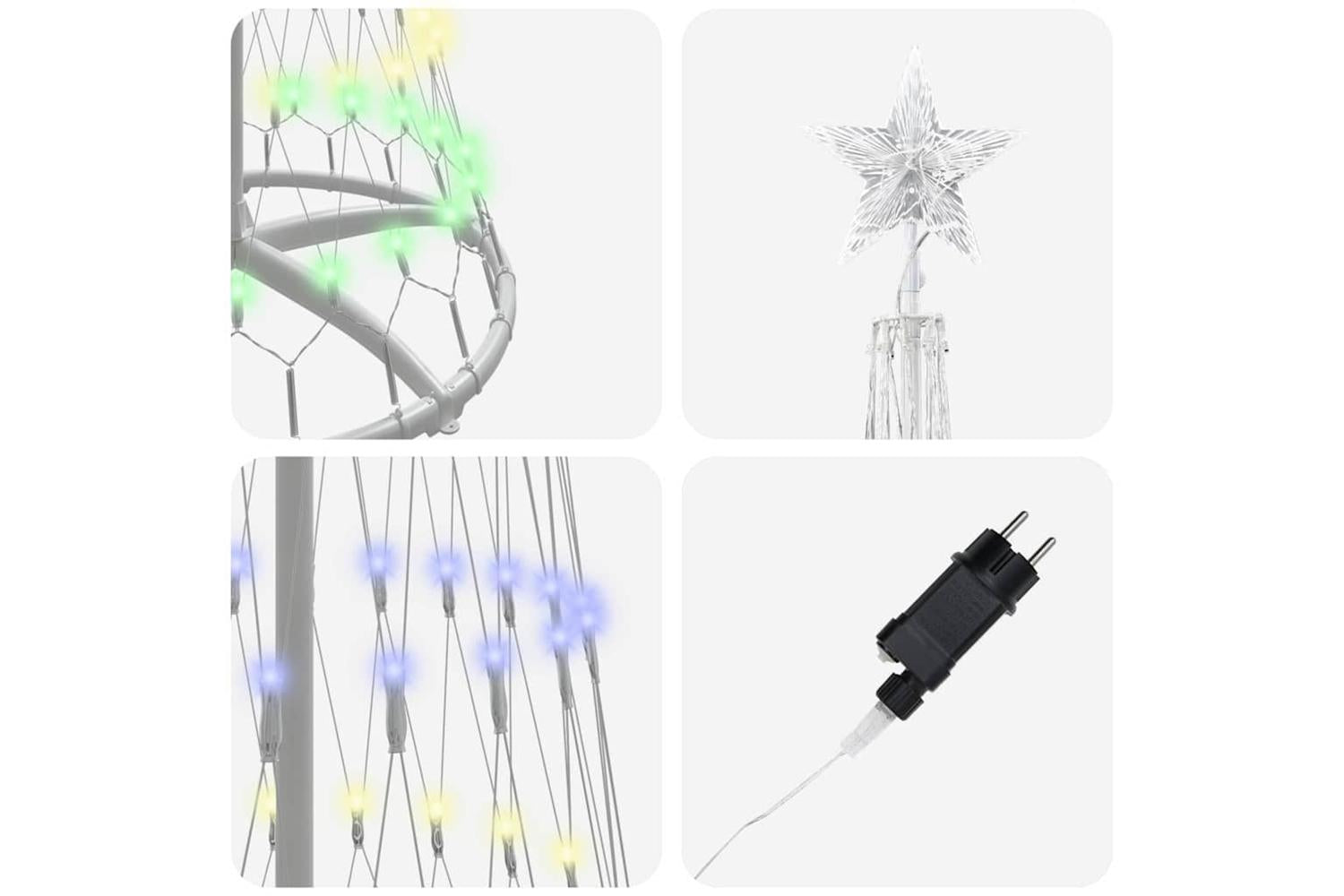 Vidaxl Led Christmas Tree Multicolour 70 X 70 X 250 Cm Metal-6