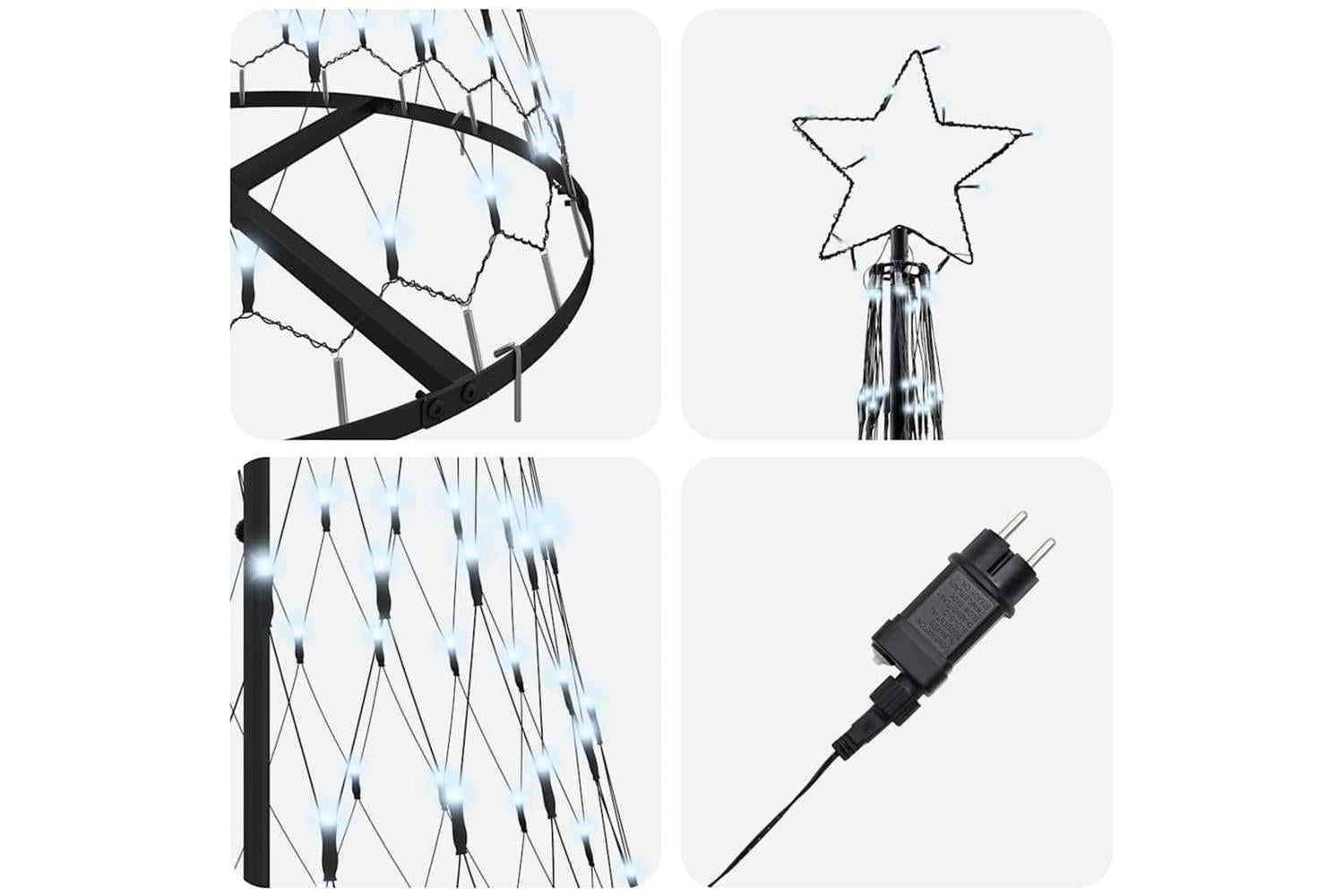 Vidaxl Led Christmas Tree Cool White 71 X 71 X 1845 Cm Metal-6