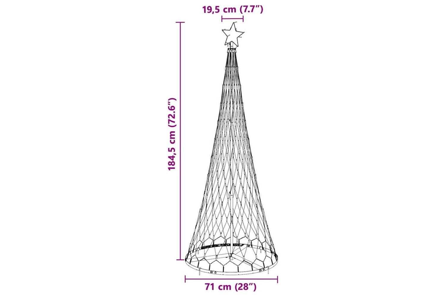 Vidaxl Led Christmas Tree Cool White 71 X 71 X 1845 Cm Metal-8