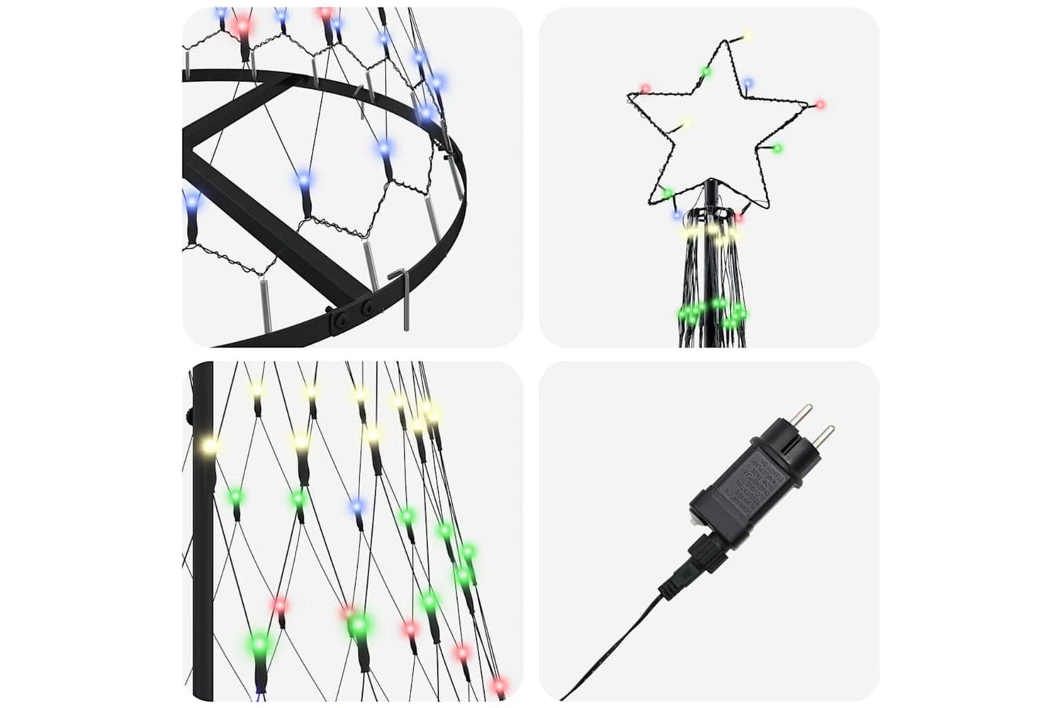 Vidaxl Led Christmas Tree Multicolour 71 X 71 X 1845 Cm Metal-6