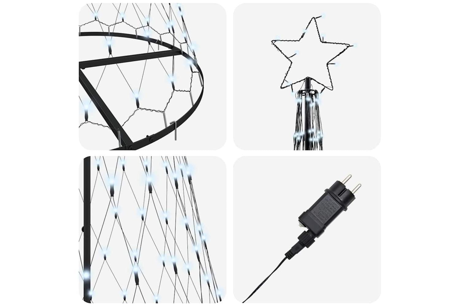 Vidaxl Led Christmas Tree Cool White 100 X 100 X 250 Cm Metal-6