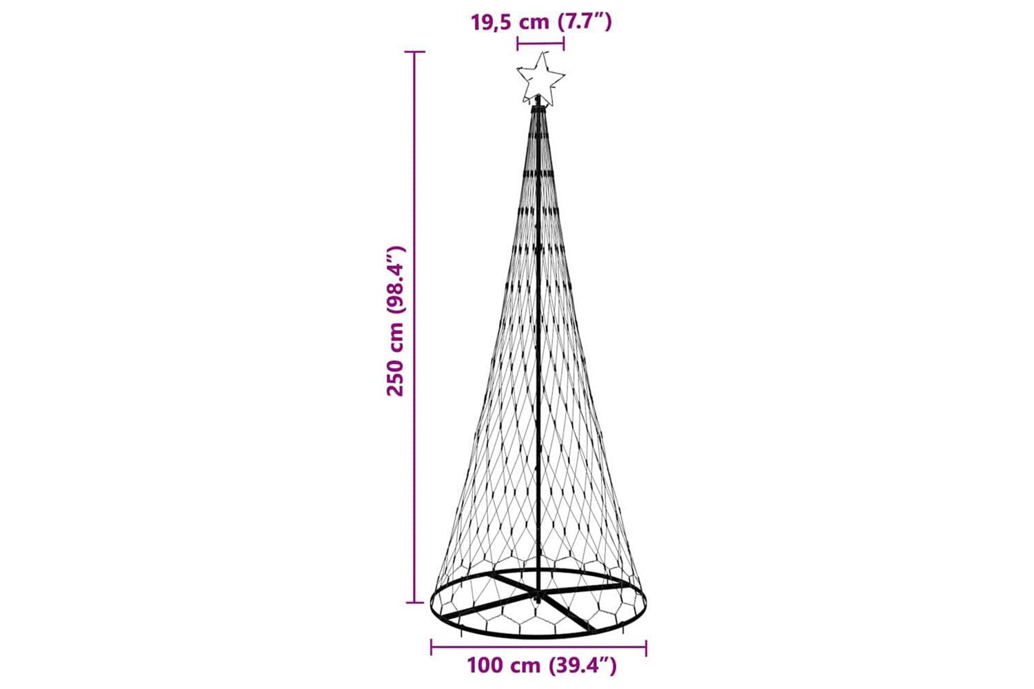 Vidaxl Led Christmas Tree Cool White 100 X 100 X 250 Cm Metal-8