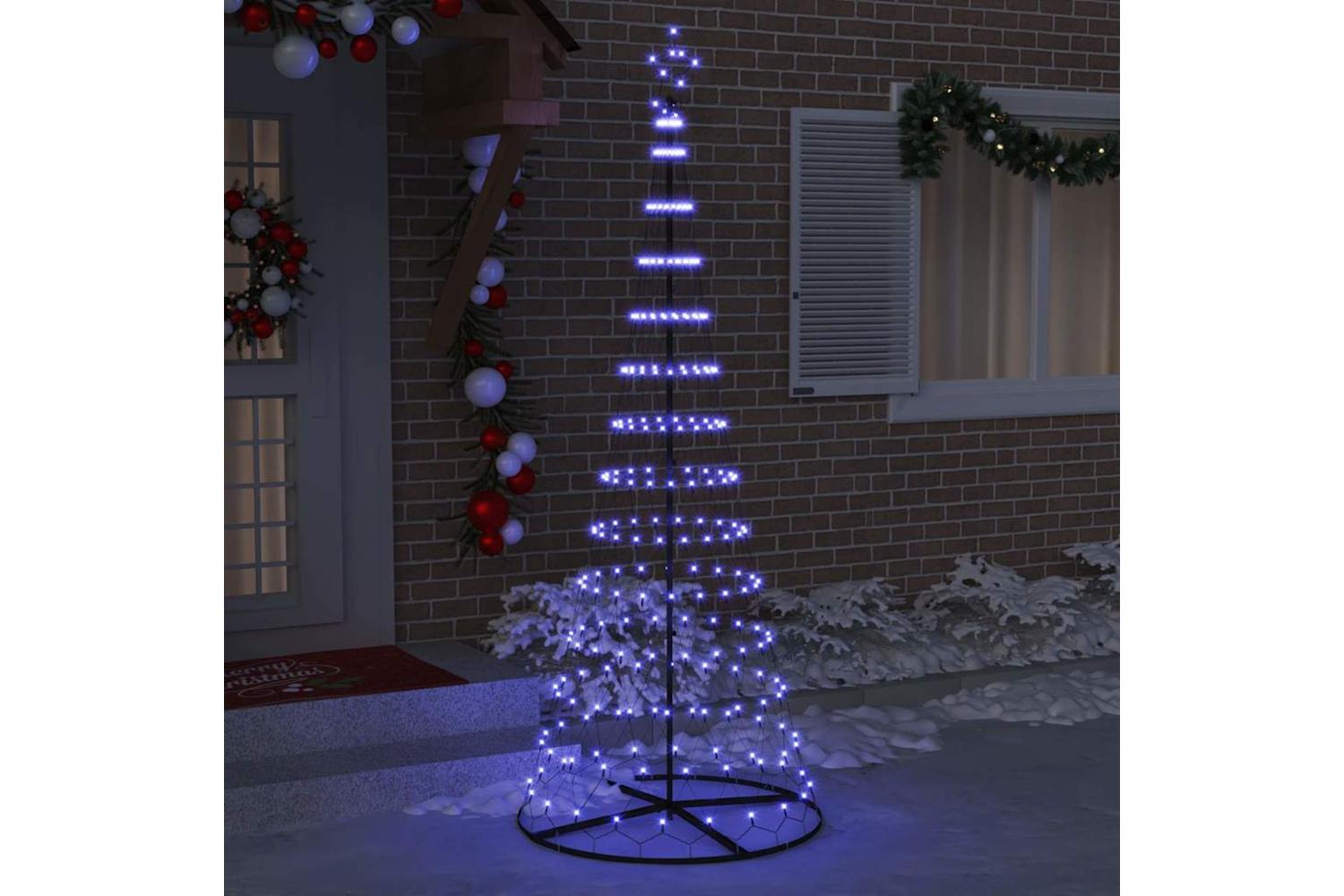 Vidaxl Led Christmas Tree With 290 Leds Blue 100 X 100 X 250 Cm Metal-3