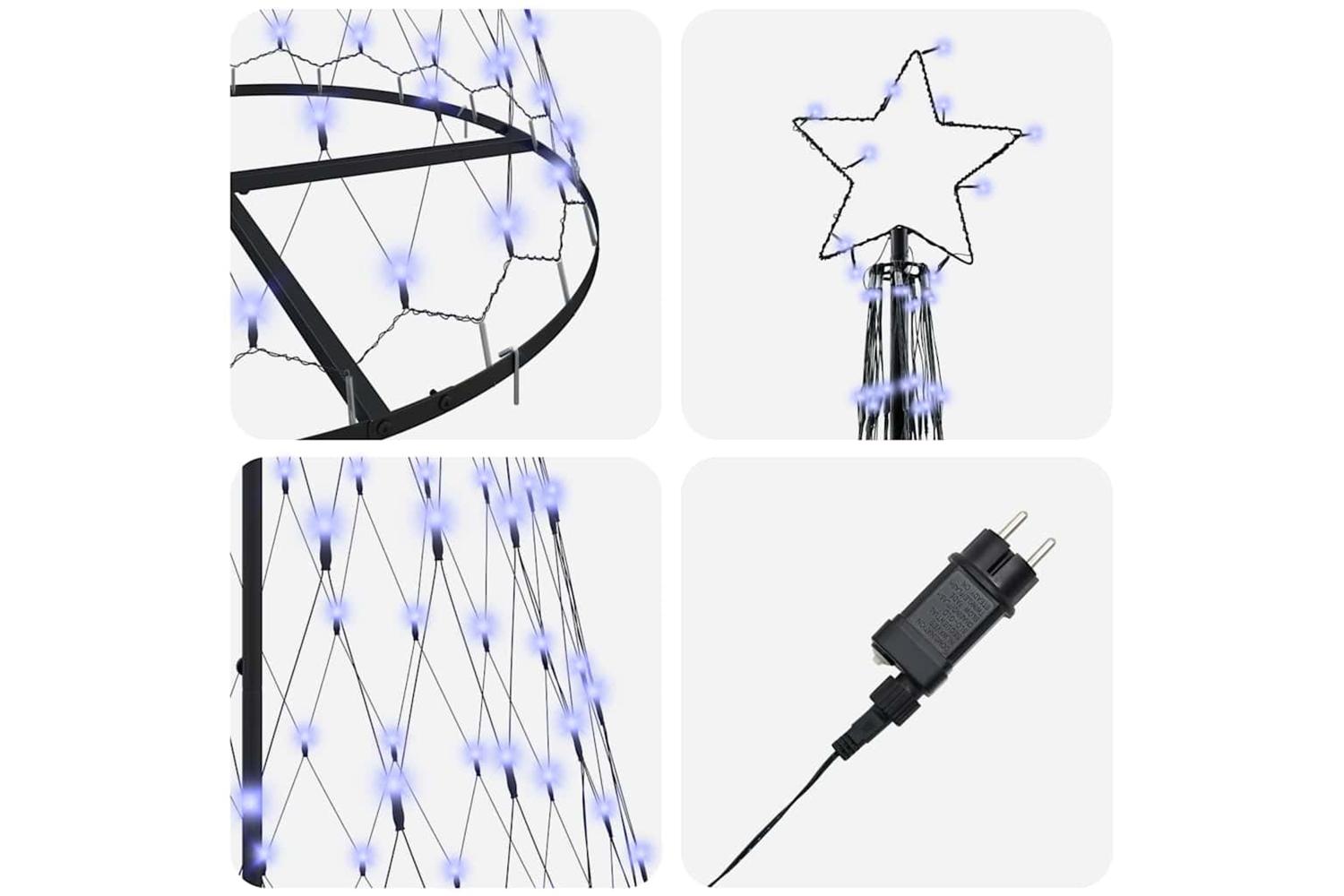 Vidaxl Led Christmas Tree With 290 Leds Blue 100 X 100 X 250 Cm Metal-6