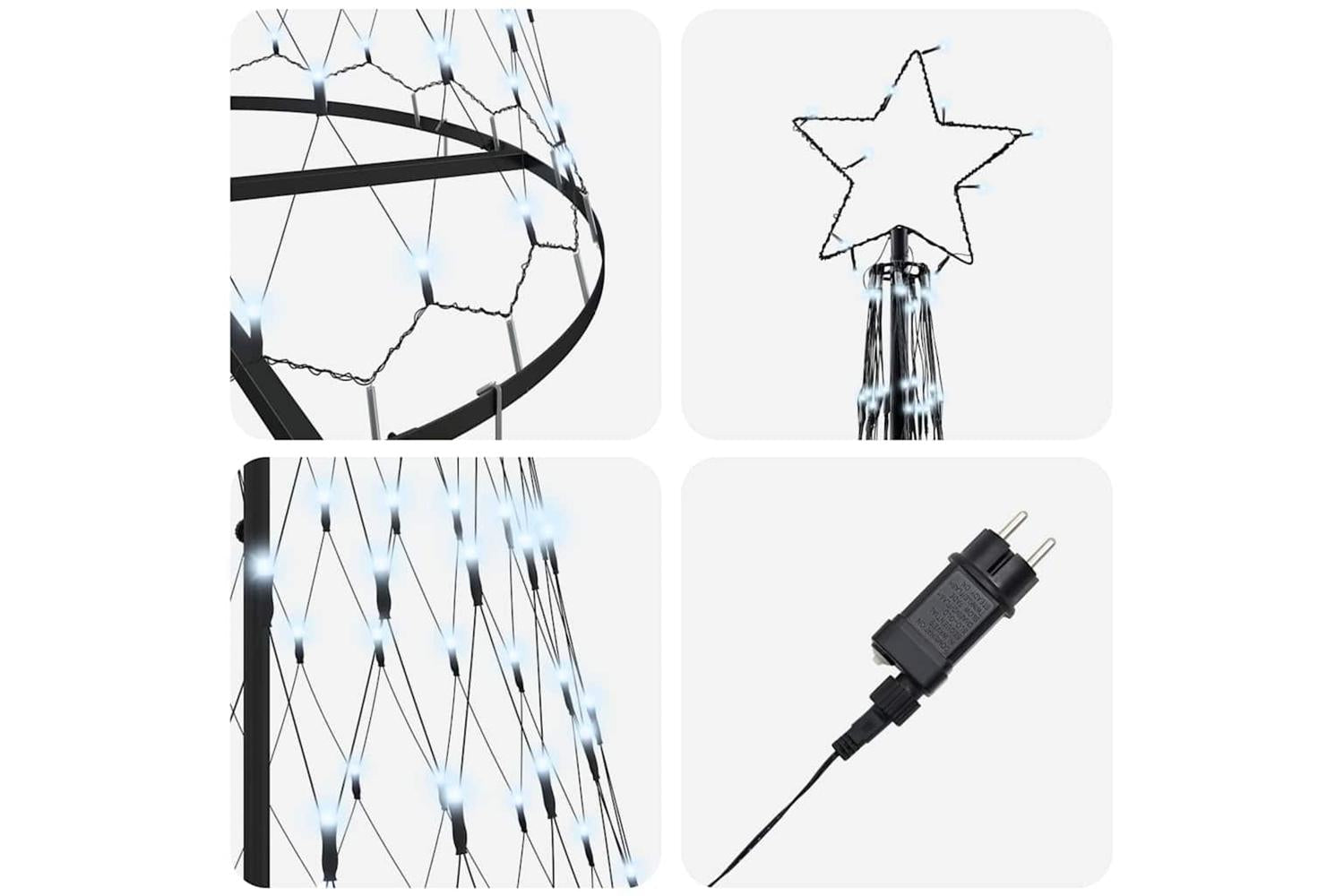 Vidaxl Led Christmas Tree Cool White 1005 X 1005 X 3025 Cm Metal-6