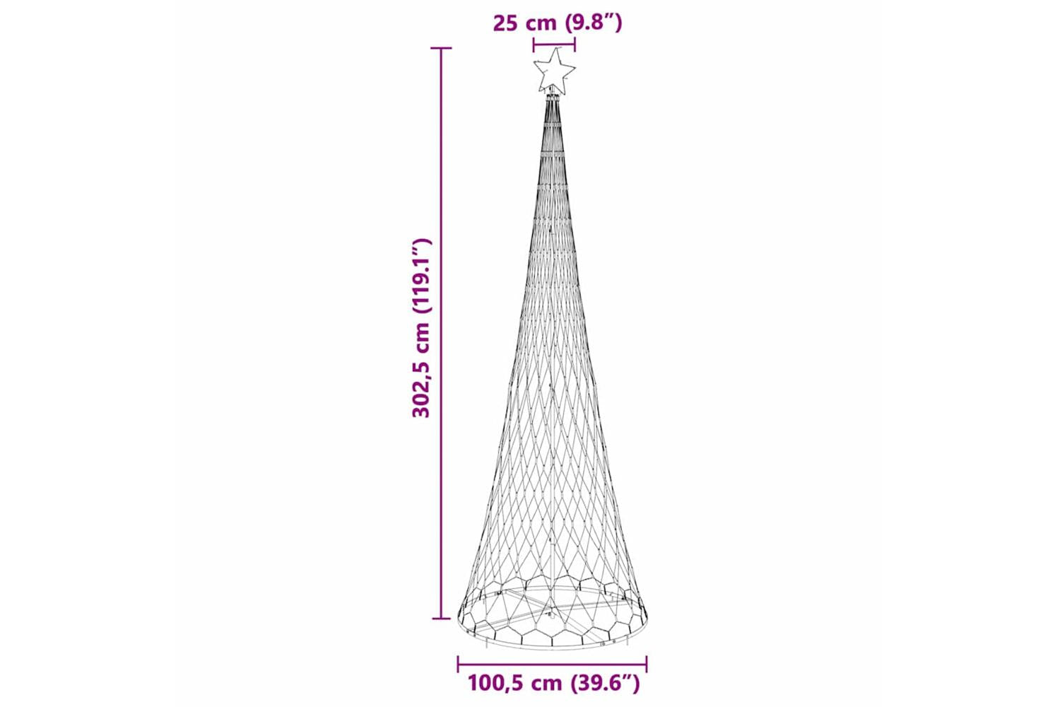 Vidaxl Led Christmas Tree Cool White 1005 X 1005 X 3025 Cm Metal-8