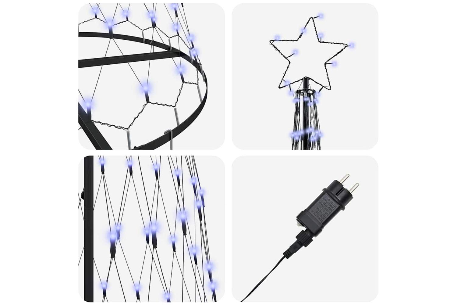Vidaxl Led Christmas Tree Blue 1005 X 1005 X 3025 Cm Metal-6