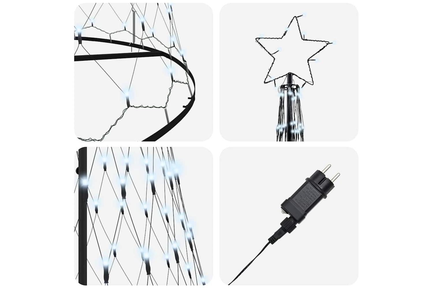 Vidaxl Led Christmas Tree Cool White 1385 X 1385 X 399 Cm Metal-6