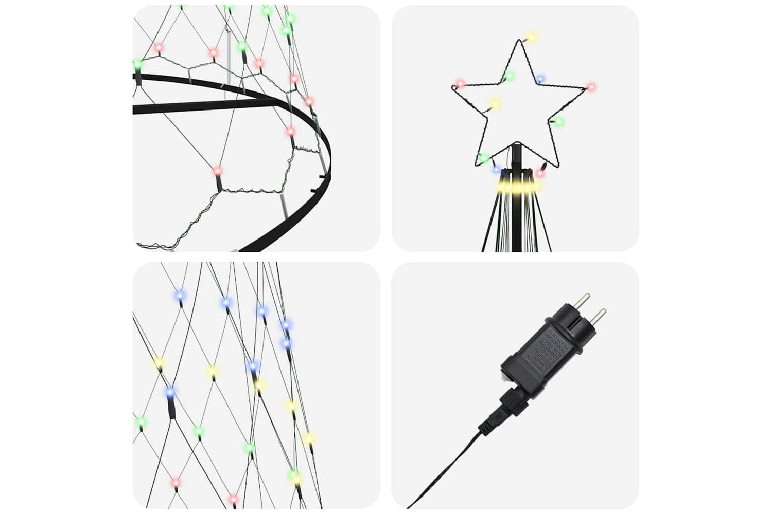Vidaxl Led Christmas Tree Multicolour 1385 X 1385 X 399 Cm Metal-6