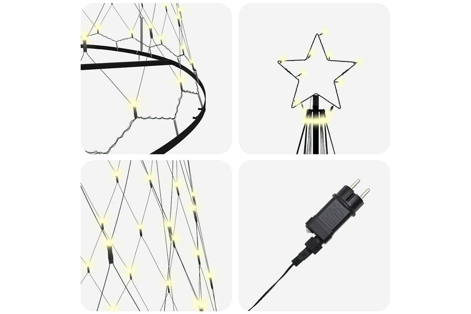 Vidaxl Led Christmas Tree Warm White 160 X 160 X 500 Cm Metal-6