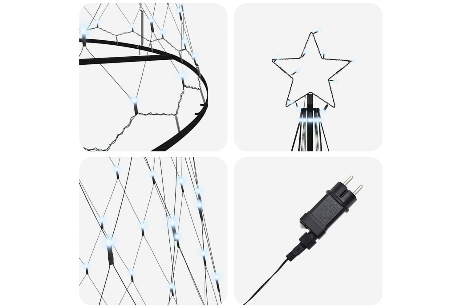 Vidaxl Led Christmas Tree Cool White 160 X 160 X 500 Cm Metal-6