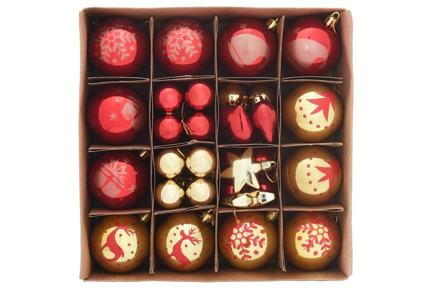 Vidaxl Christmas Bauble Set 40 Pcs Gold And Red-3