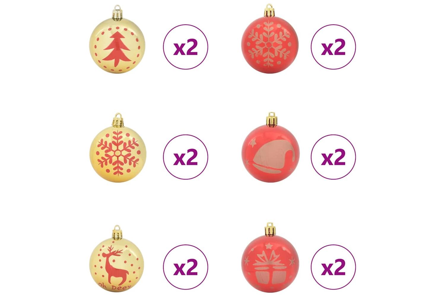 Vidaxl Christmas Bauble Set 40 Pcs Gold And Red-4