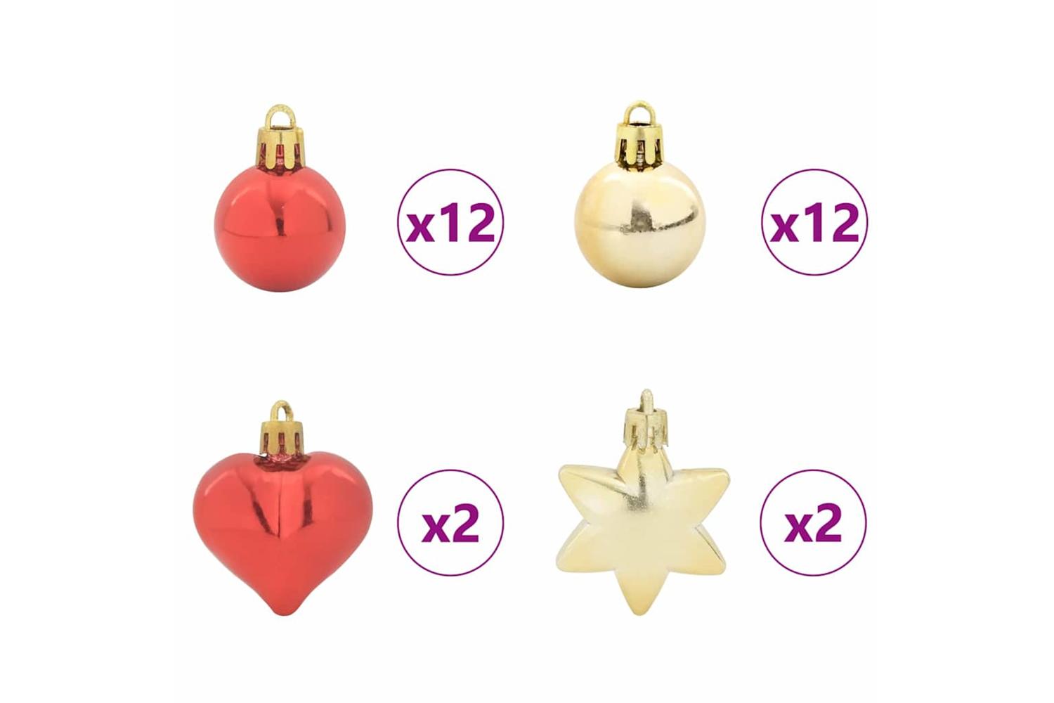 Vidaxl Christmas Bauble Set 40 Pcs Gold And Red-5