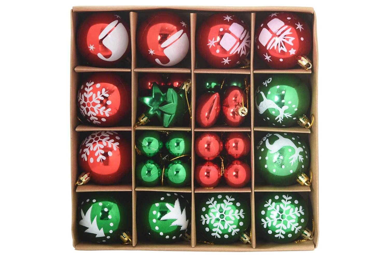 Vidaxl Christmas Bauble Set 40 Pcs Red And Green-3
