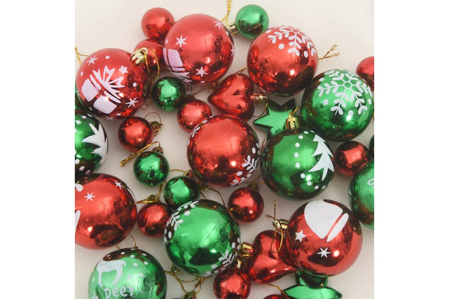Vidaxl Christmas Bauble Set 40 Pcs Red And Green-6