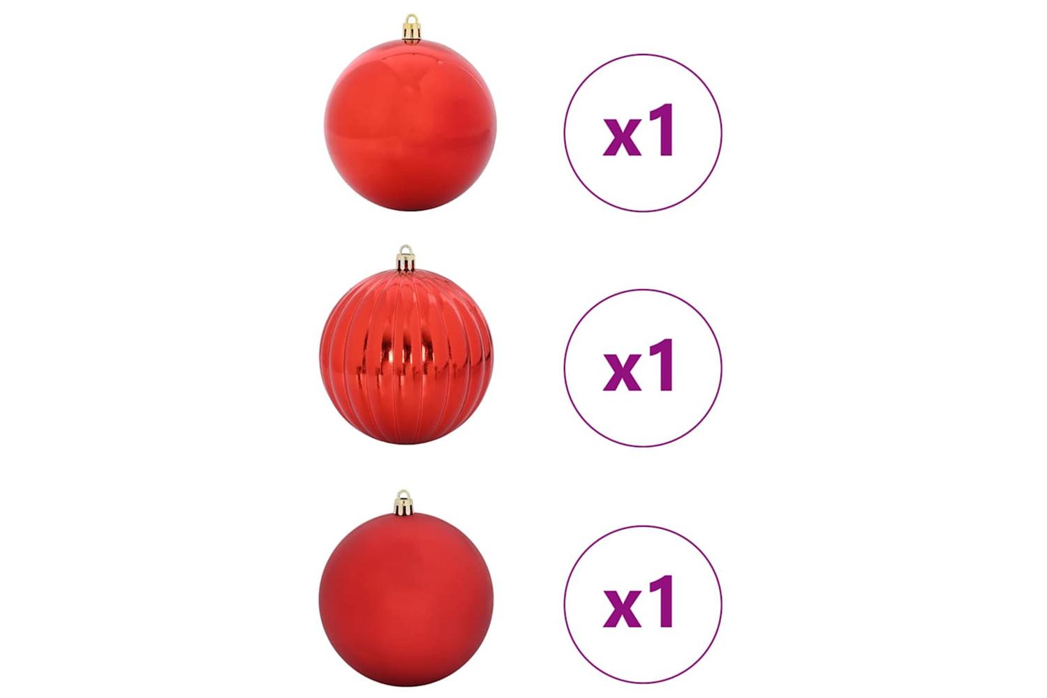 Vidaxl Christmas Bauble Set 3 Pcs Red-3