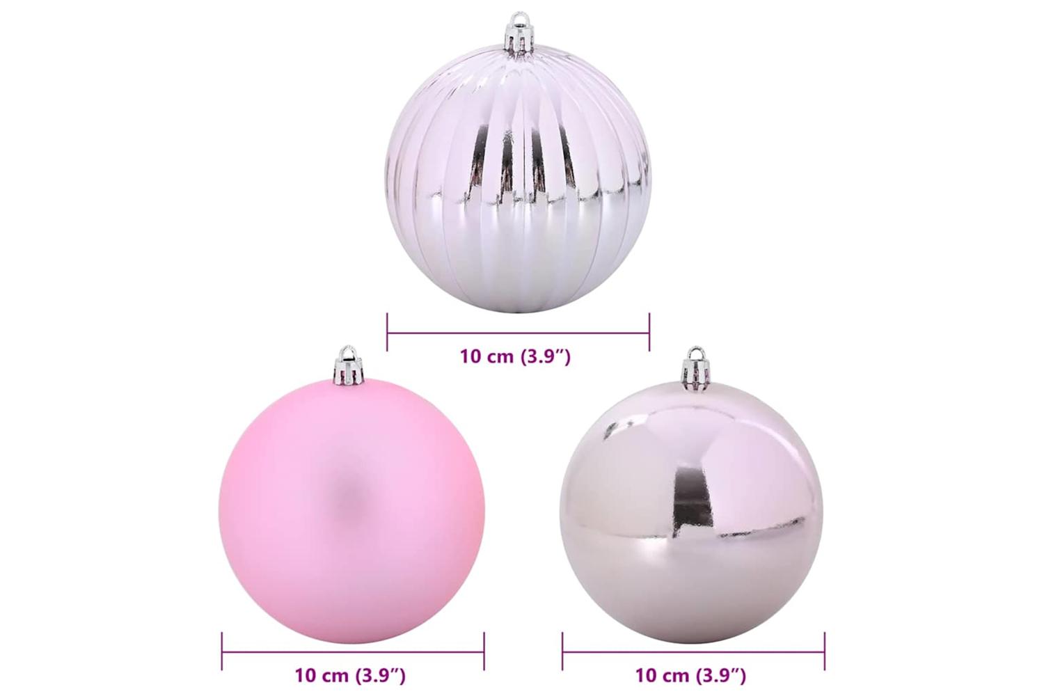 Vidaxl Christmas Bauble Set 15 Pcs Pink-5