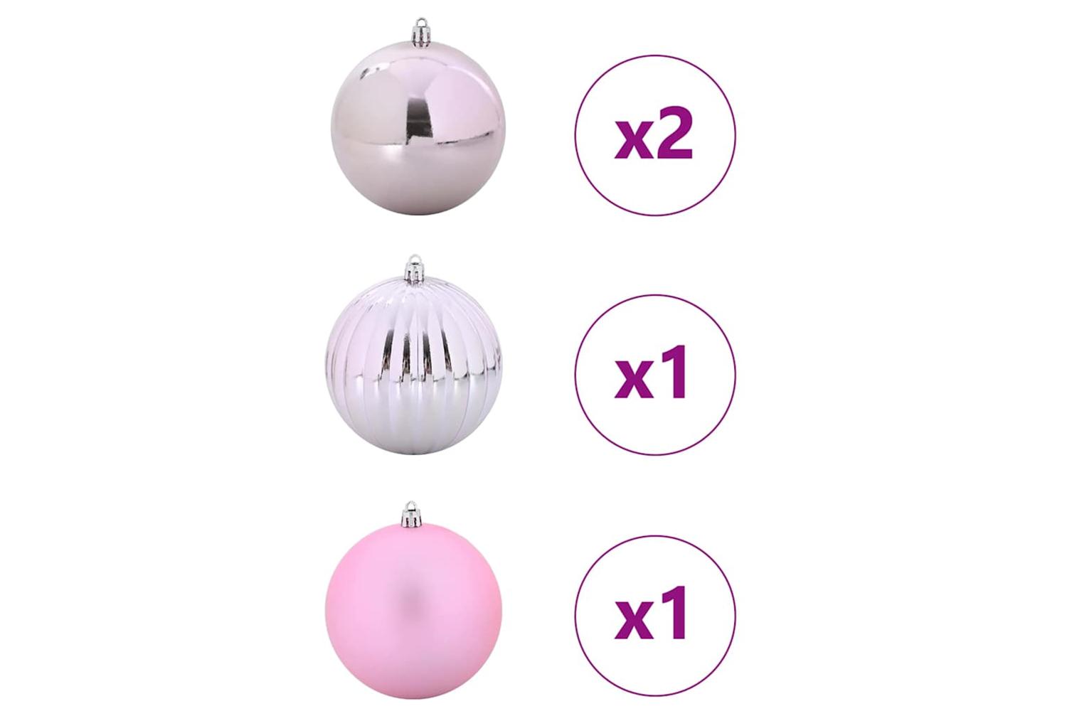 Vidaxl Christmas Bauble Set 4 Pcs Pink-3