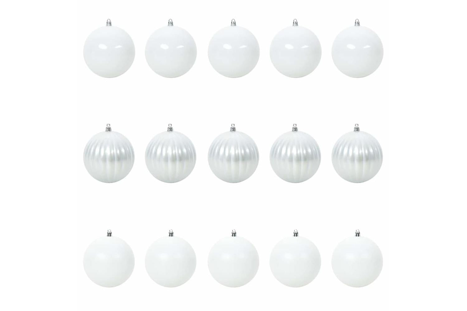 Vidaxl Christmas Bauble Set 15 Pcs White-2