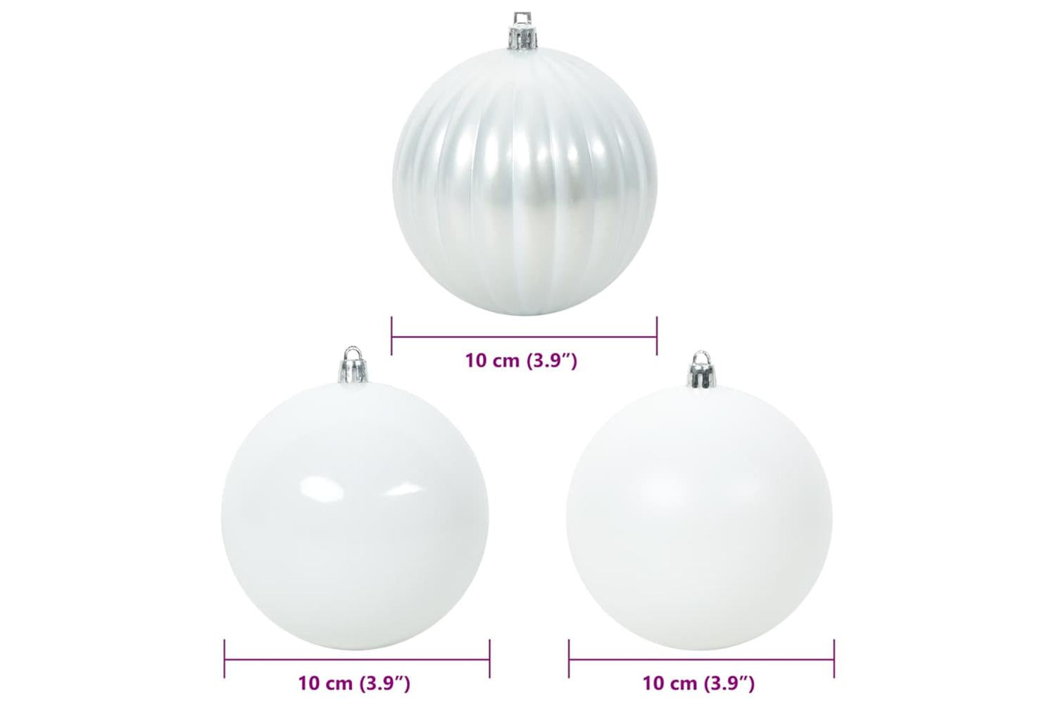 Vidaxl Christmas Bauble Set 15 Pcs White-5
