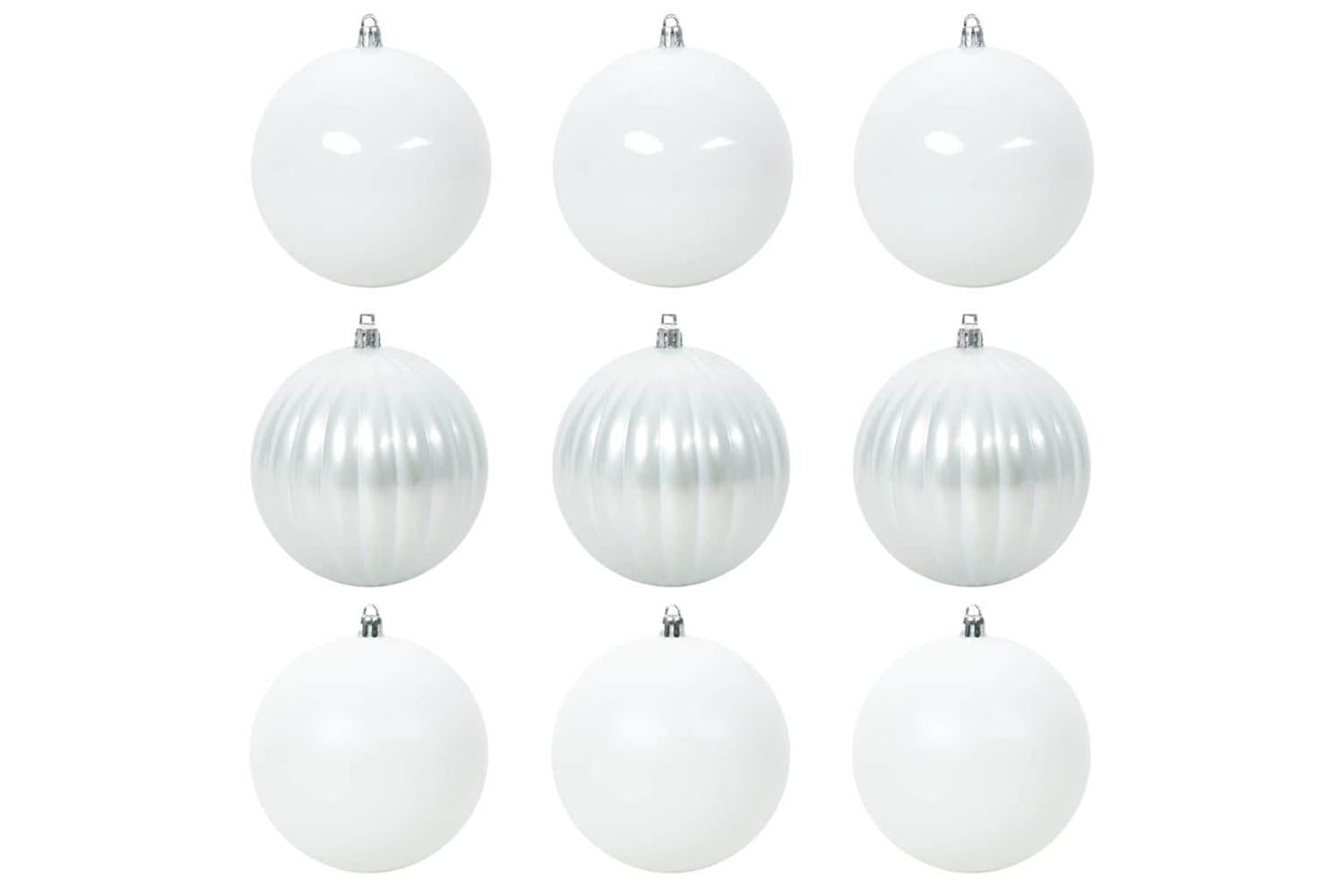 Vidaxl Christmas Bauble Set 9 Pcs White-2