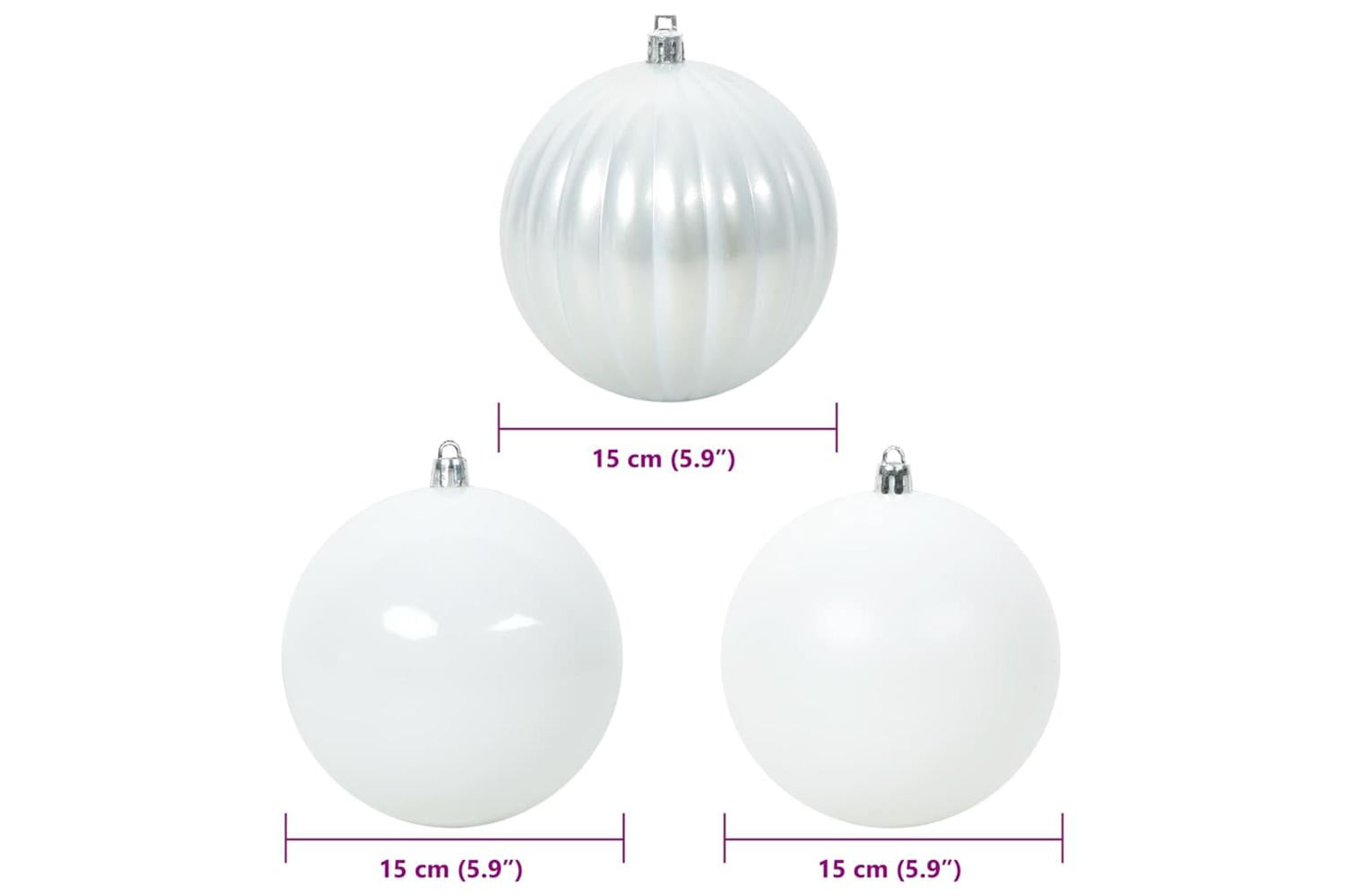 Vidaxl Christmas Bauble Set 9 Pcs White-5
