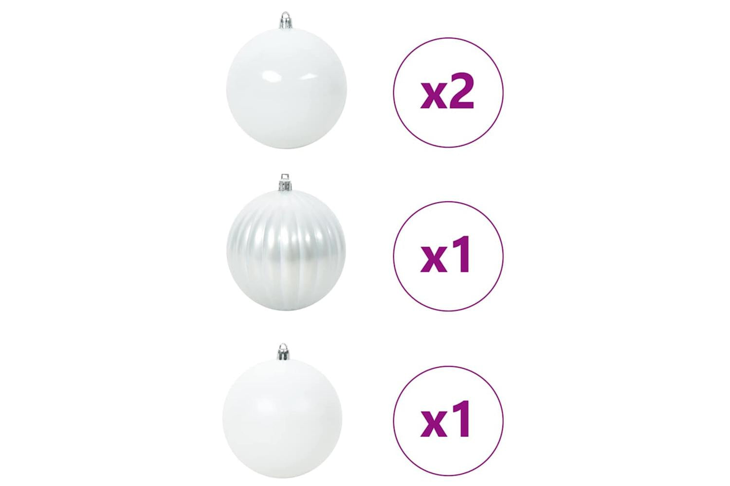 Vidaxl Christmas Bauble Set 4 Pcs White-3