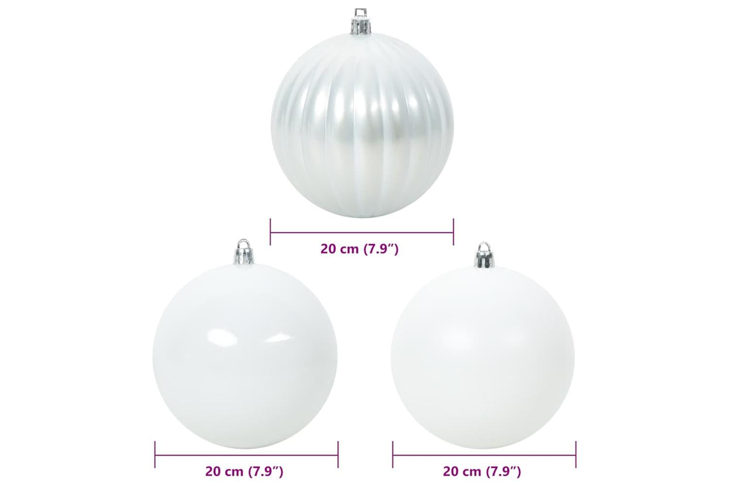 Vidaxl Christmas Bauble Set 4 Pcs White-5