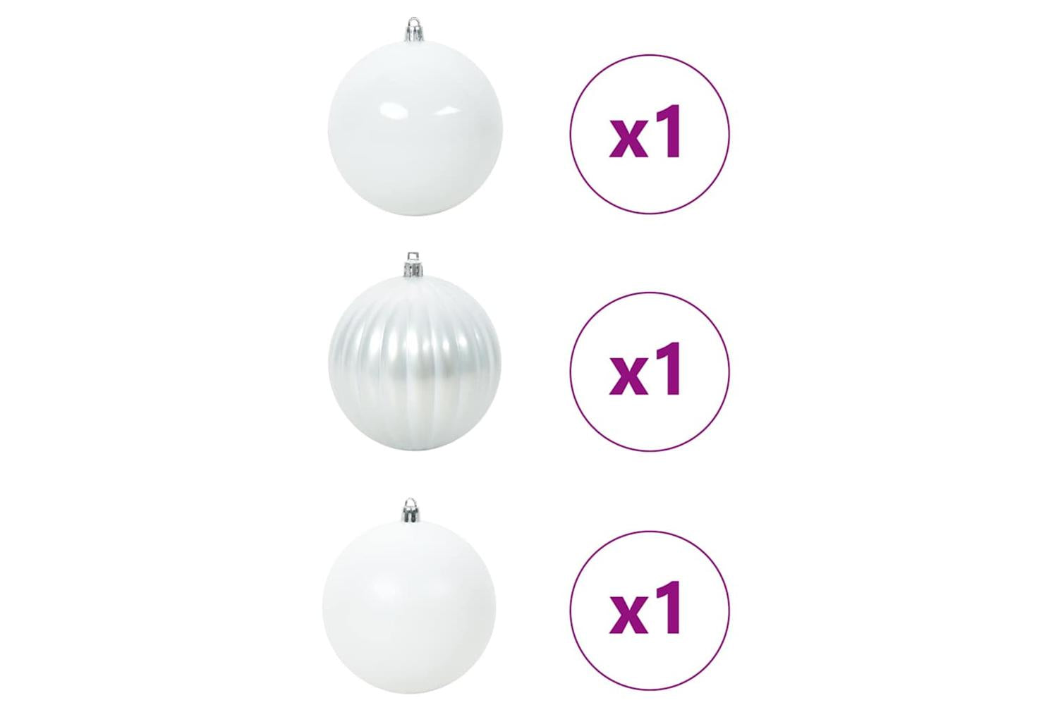Vidaxl Christmas Bauble Set 3 Pcs White-3