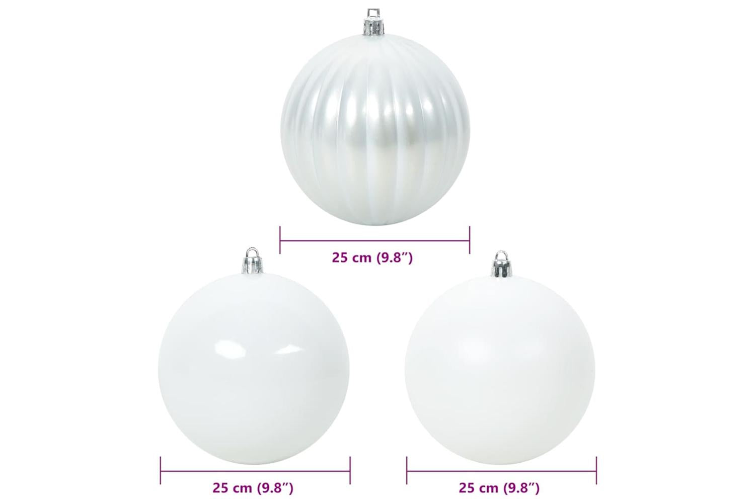 Vidaxl Christmas Bauble Set 3 Pcs White-5