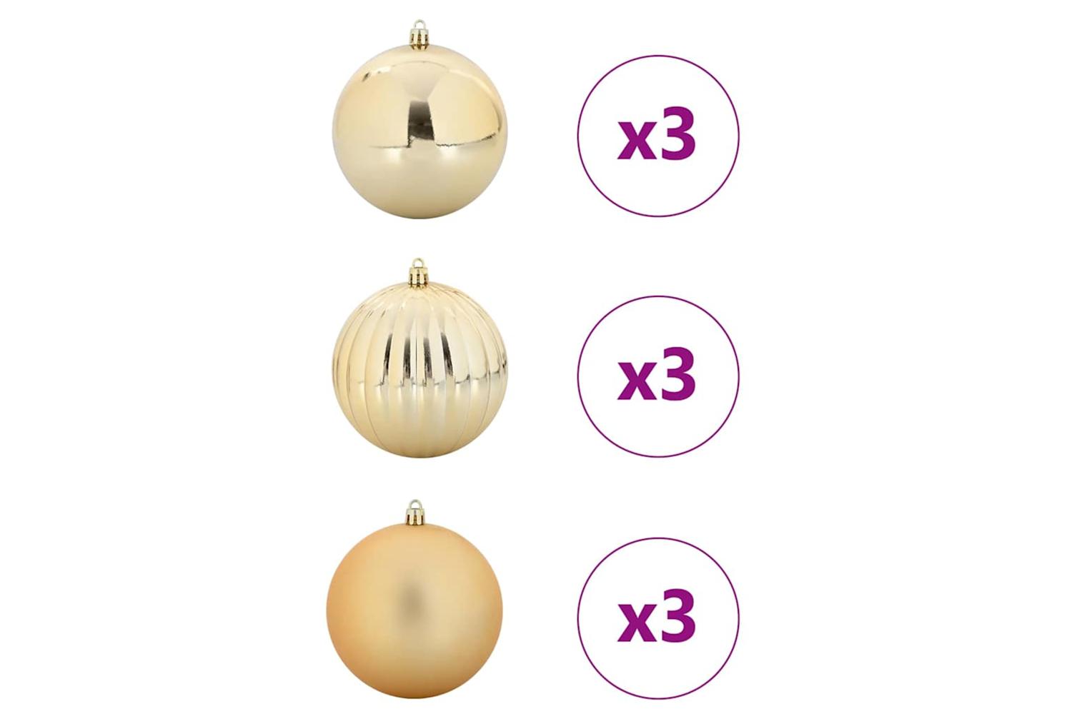 Vidaxl Christmas Bauble Set 9 Pcs Gold-3