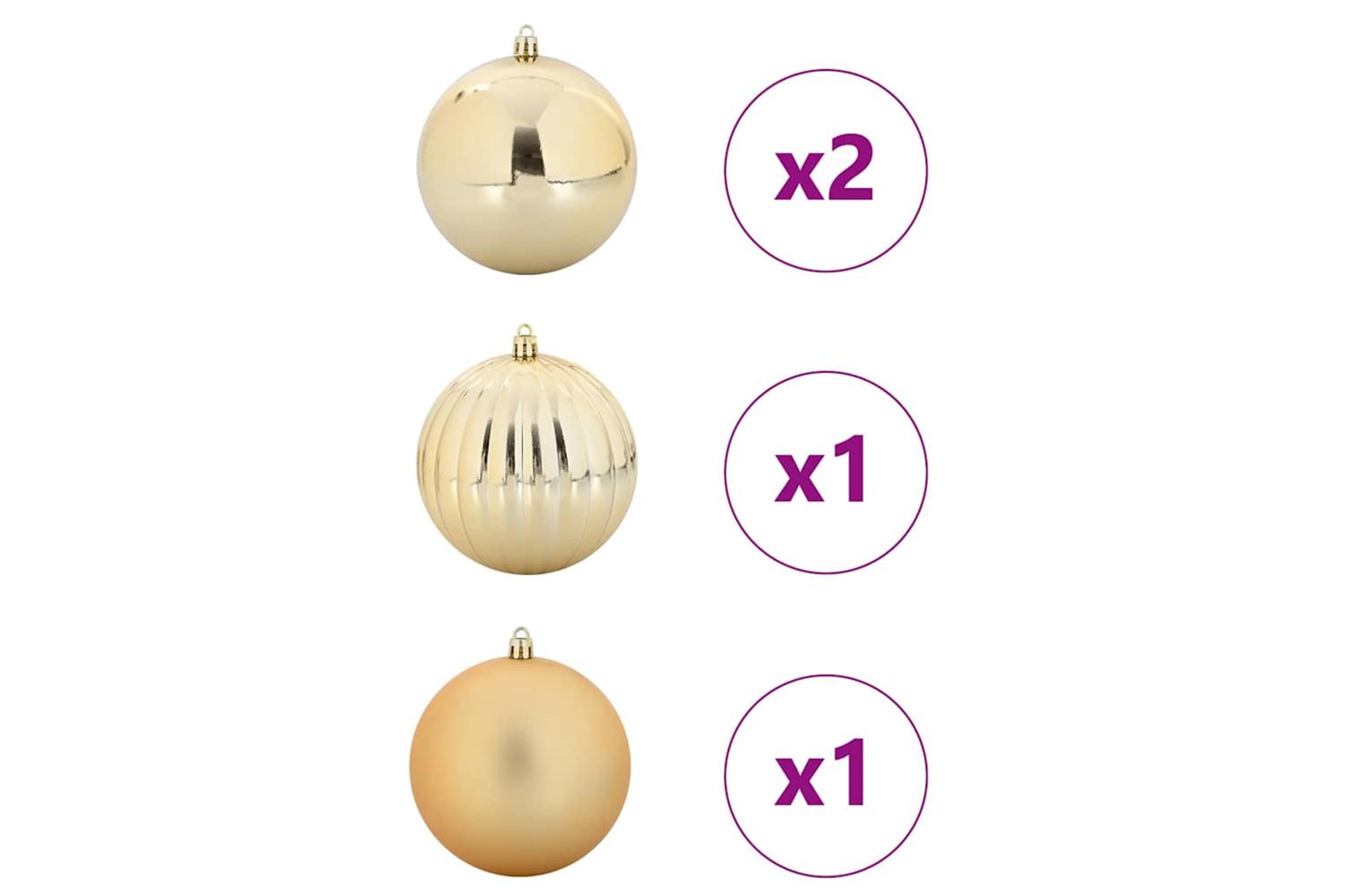 Vidaxl Christmas Bauble Set 4 Pcs Gold-3