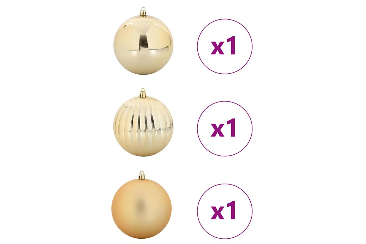 Vidaxl Christmas Bauble Set 3 Pcs Gold-3